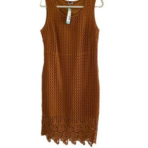 Q&A….Crochet dress, size large in Burnt Orange